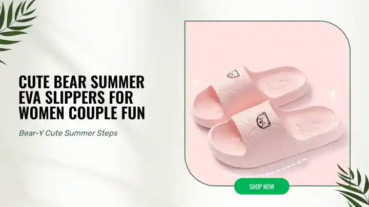 Cute Bear Summer EVA Slippers for Women Couple Fun