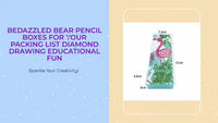 Bedazzled Bear Pencil Boxes For Your Packing List Diamond Drawing Educational Fun by@Outfy