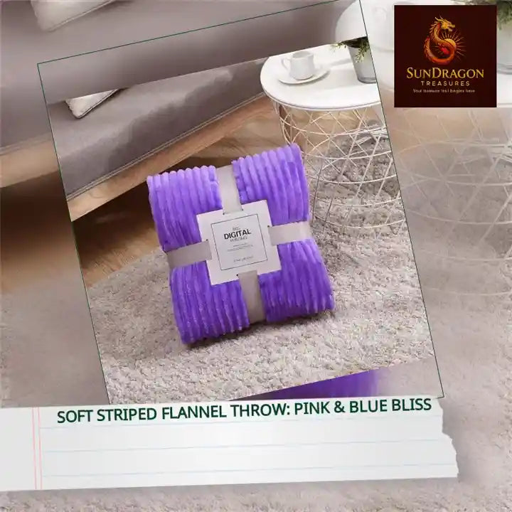 Soft Striped Flannel Throw: Pink & Blue Bliss