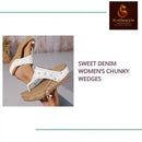 Sweet Denim Women&rsquo;s Chunky Wedges by@Outfy