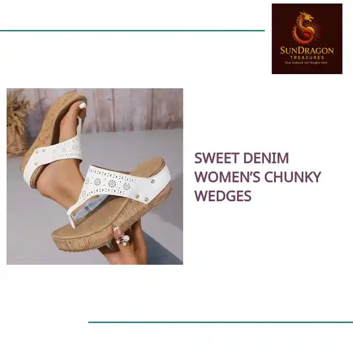 Sweet Denim Women’s Chunky Wedges