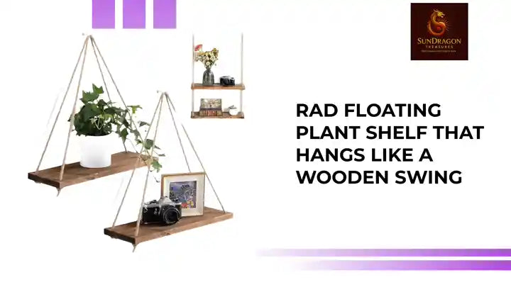 Rad Floating Plant Shelf that Hangs like a Wooden Swing