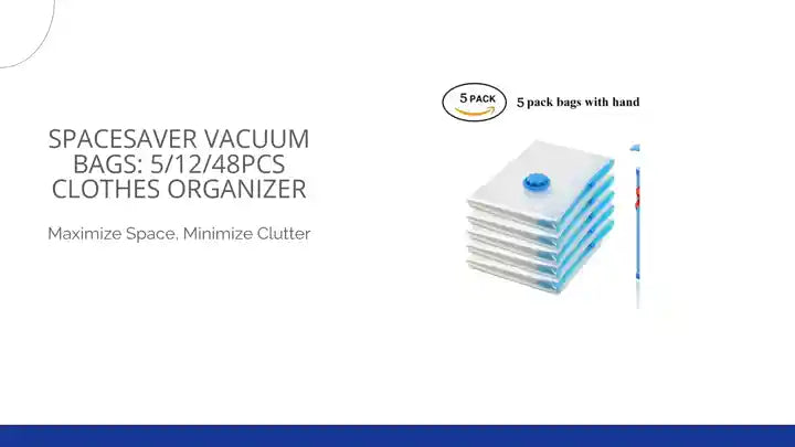 SpaceSaver Vacuum Bags: 5/12/48PCS Clothes Organizer