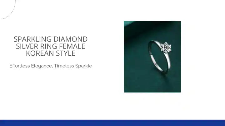 Sparkling Diamond Silver Ring Female Korean Style