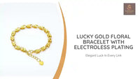 Lucky Gold Floral Bracelet with Electroless Plating by@Outfy