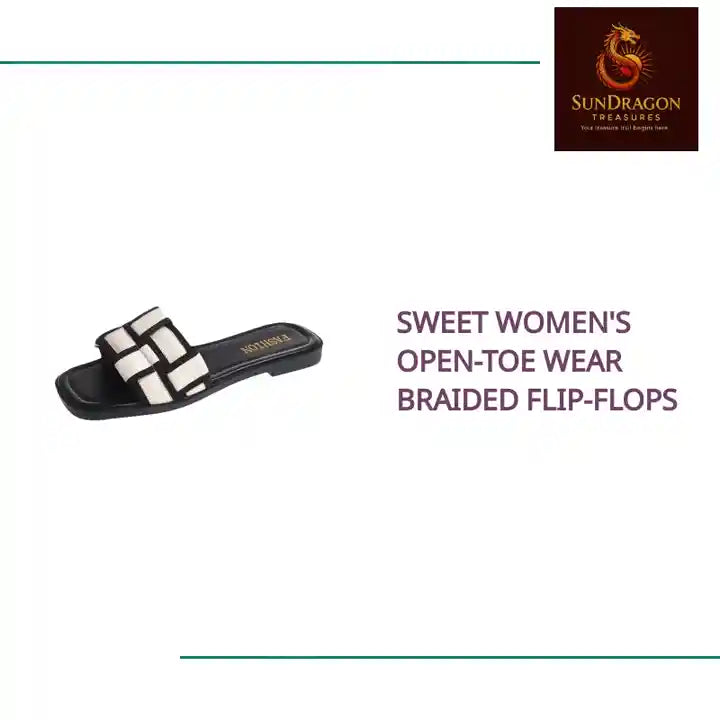 Sweet Women's Open-Toe Wear Braided Flip-Flops