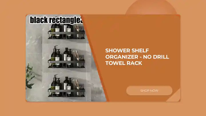 Shower Shelf Organizer - No Drill Towel Rack