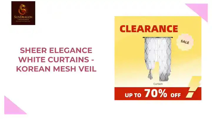 Sheer Elegance White Curtains - Korean Mesh Veil