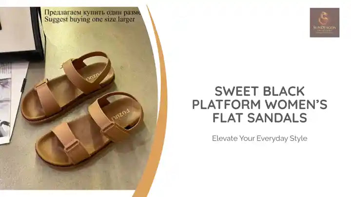 Sweet Black Platform Women’s Flat Sandals