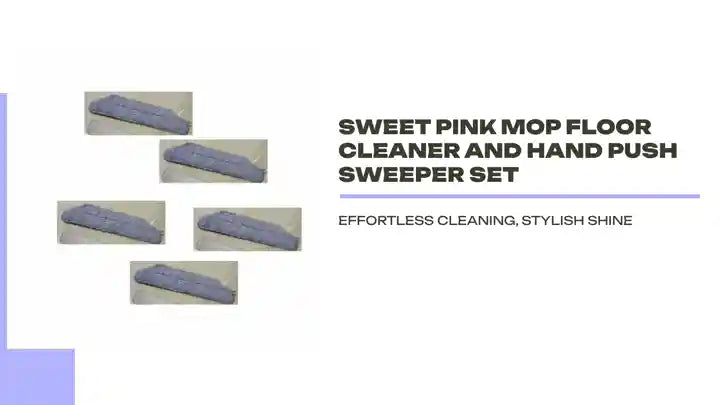 Sweet Pink Mop Floor Cleaner and Hand Push Sweeper Set