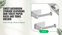 Sweet Bathroom Storage Featuring Our Toilet Paper Rack and Towel Holder by@Outfy