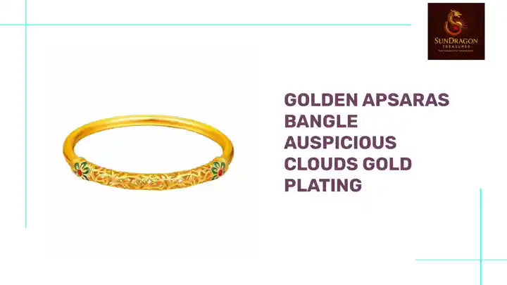 Golden Apsaras Bangle Auspicious Clouds Gold Plating