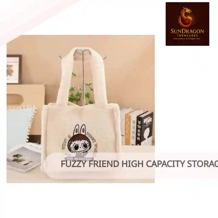Fuzzy Friend High Capacity Storage Labubu Cute Shoulder Bag