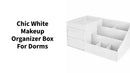 Chic White Makeup Organizer Box for Dorms by@Outfy