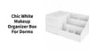 Chic White Makeup Organizer Box for Dorms by@Outfy