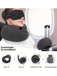 1pc Travel Pillow Pure Memory Foam Neck Pillow Comfortable & Breathable Cover Machine Washable Airplane Travel Kit