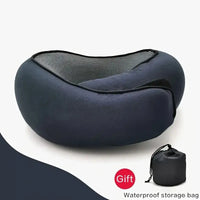 1pc Travel Pillow Pure Memory Foam Neck Pillow Comfortable & Breathable Cover Machine Washable Airplane Travel Kit