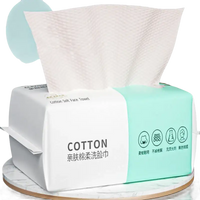 Cotton soft face towels in packaging.