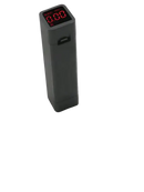 Gray rectangular device with a digital display.