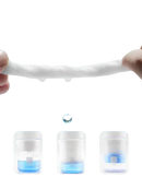 Absorbent cotton strip and water absorption demonstration.