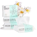 Stacked packages of cotton cleansing towels.