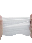 Soft, skin-friendly wipe.