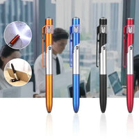 4 IN 1 Multifunction Touch Pen Ballpoint Pens with LED Light Folding Stand for Phone Holder Night Reading Stationery