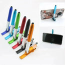 4 IN 1 Multifunction Touch Pen Ballpoint Pens with LED Light Folding Stand for Phone Holder Night Reading Stationery