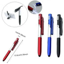 4 IN 1 Multifunction Touch Pen Ballpoint Pens with LED Light Folding Stand for Phone Holder Night Reading Stationery