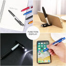 4 IN 1 Multifunction Touch Pen Ballpoint Pens with LED Light Folding Stand for Phone Holder Night Reading Stationery