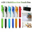 4 IN 1 Multifunction Touch Pen Ballpoint Pens with LED Light Folding Stand for Phone Holder Night Reading Stationery