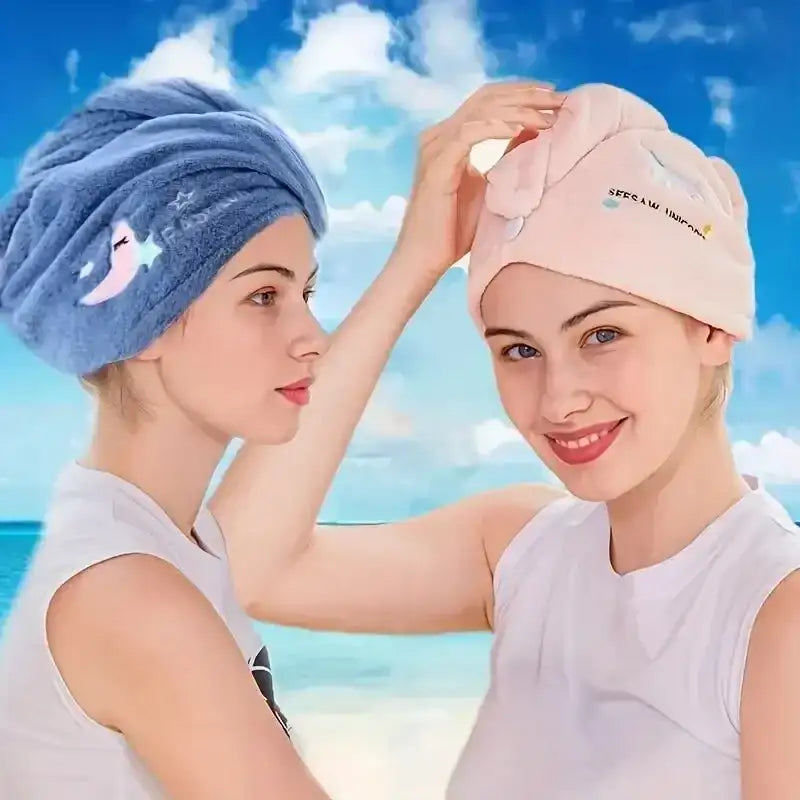QuickDry Cute Hair Wrap - Soft & Absorbent Towel