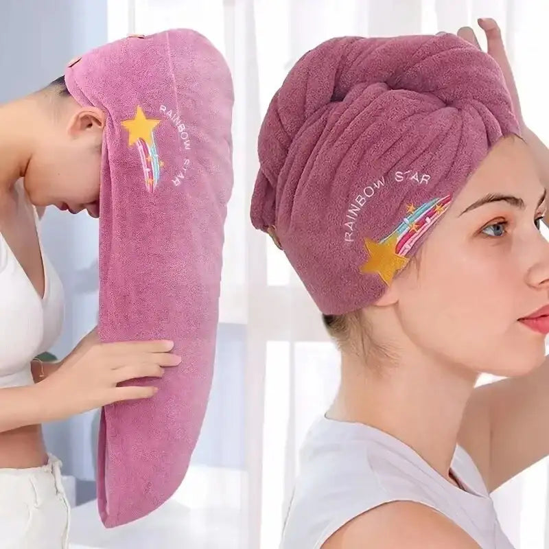 QuickDry Cute Hair Wrap - Soft & Absorbent Towel
