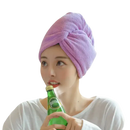 Purple towel hair wrap.