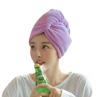 Purple towel hair wrap.