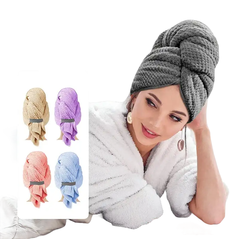 Waffle Knit Wizardry with Quickdry XL Microfiber Hair Towel