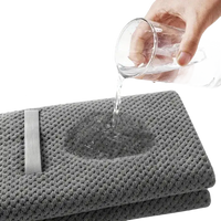 Gray absorbent towel.