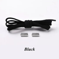 100cm Elastic No Tie Shoelaces Metal Lock Shoe Laces For Kids Adult Sneakers Quick Shoelaces Semicircle Shoestrings - 1
