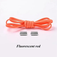 100cm Elastic No Tie Shoelaces Metal Lock Shoe Laces For Kids Adult Sneakers Quick Shoelaces Semicircle Shoestrings - 1