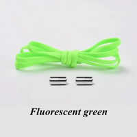 100cm Elastic No Tie Shoelaces Metal Lock Shoe Laces For Kids Adult Sneakers Quick Shoelaces Semicircle Shoestrings - 1