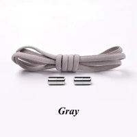 100cm Elastic No Tie Shoelaces Metal Lock Shoe Laces For Kids Adult Sneakers Quick Shoelaces Semicircle Shoestrings - 1