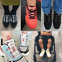 100cm Elastic No Tie Shoelaces Metal Lock Shoe Laces For Kids Adult Sneakers Quick Shoelaces Semicircle Shoestrings