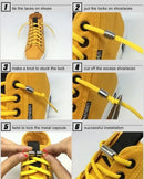 100cm Elastic No Tie Shoelaces Metal Lock Shoe Laces For Kids Adult Sneakers Quick Shoelaces Semicircle Shoestrings
