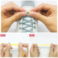 100cm Elastic No Tie Shoelaces Metal Lock Shoe Laces For Kids Adult Sneakers Quick Shoelaces Semicircle Shoestrings