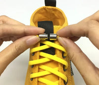 100cm Elastic No Tie Shoelaces Metal Lock Shoe Laces For Kids Adult Sneakers Quick Shoelaces Semicircle Shoestrings