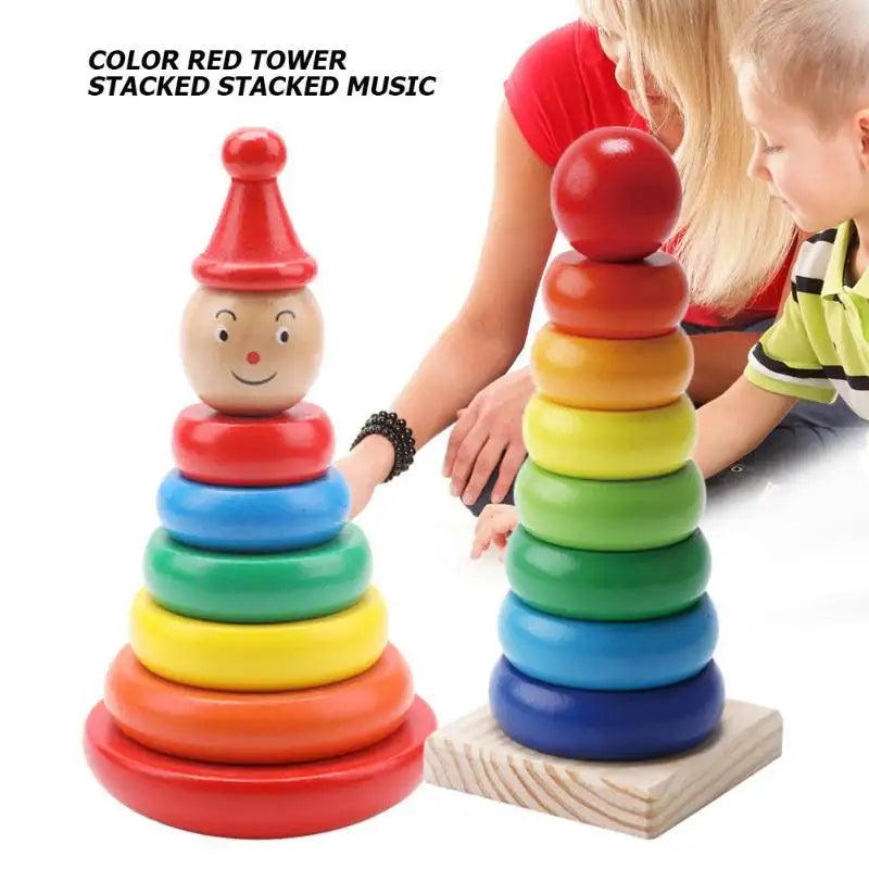 Rainbow Stack: Montessori Toy - Rainbow Tower