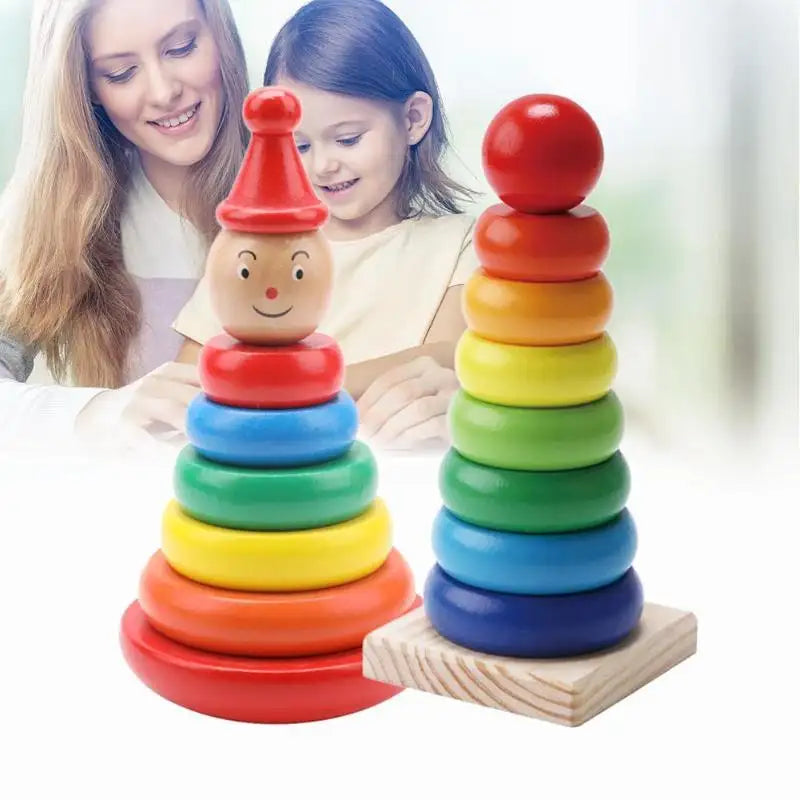 Rainbow Stacking Ring Toy: Prepare for Wooden Rainbow Mayhem