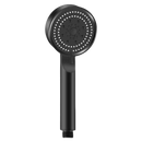 Black handheld shower head.