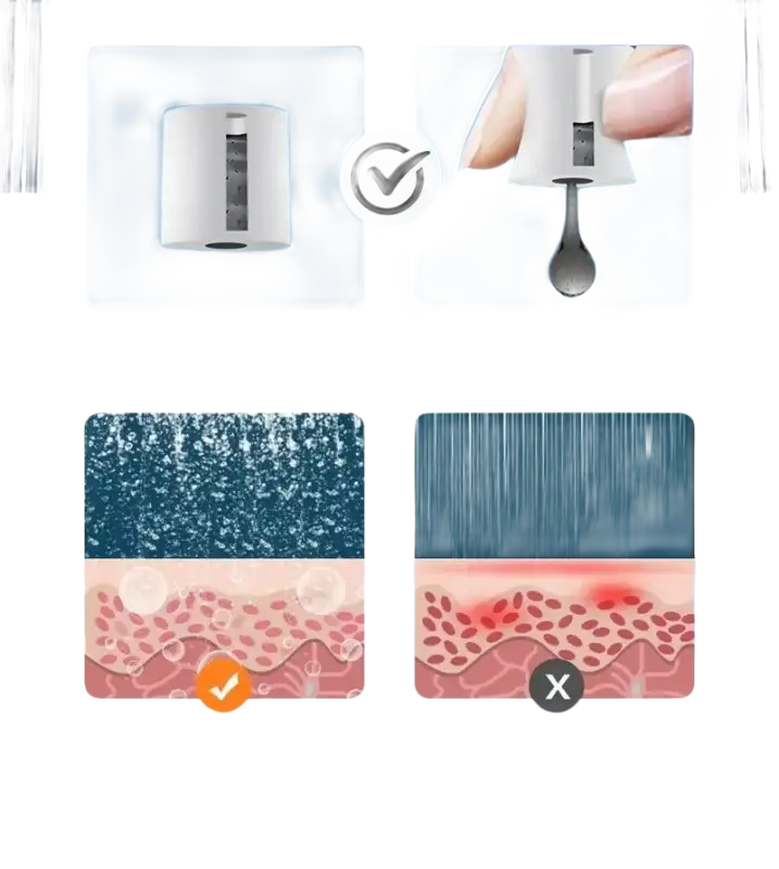 Shower head comparison.