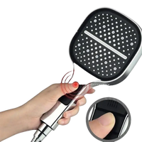 Handheld shower head with multiple spray settings.